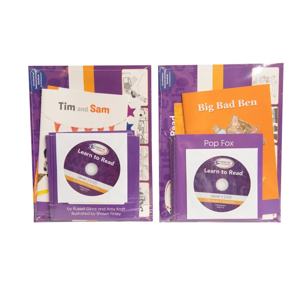 Hooked on Phonics Learn to Read Box Set Levels 1-8 Pre-K to 2nd Grade Literacy
